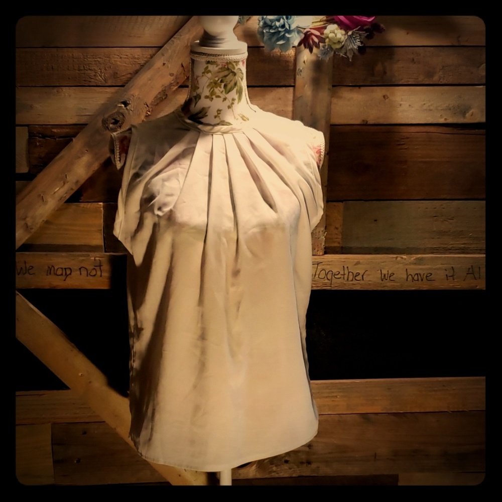 Womens white sleeveless blouse